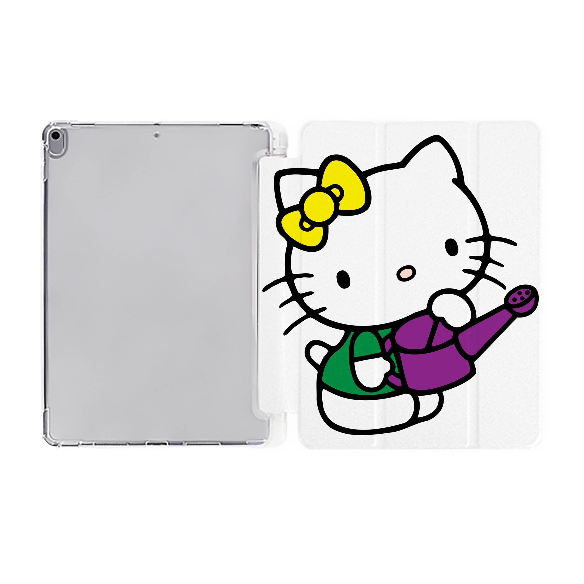 （画像用） Hello Kitty ハローキティ IPad ケース ペン収納付き 三つ折りスタンド PUレザー×シリコン 対応機種9.5/10.5/10.9インチ